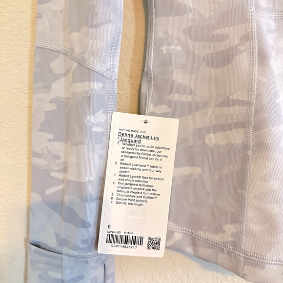 NWOTLULULEMON Define Jacket Lux * Jacquard/ size 6 / color: PTMN - Picture 4 of 8